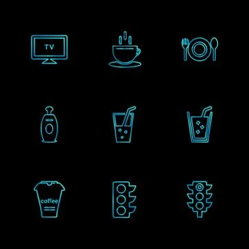 Multimedia , camera , user interface  , technology , summer , drink ,  food , Illustrazione stock