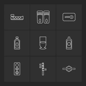 Multimedia , camera , user interface  , technology , summer , drink ,  food , Illustrazione stock