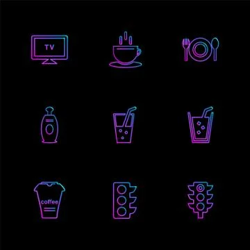 Multimedia , camera , user interface  , technology , summer , drink ,  food , Illustrazione stock