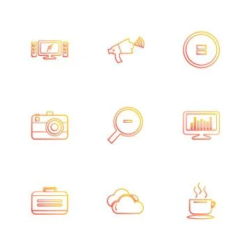 Multimedia , camera , user interface  , technology , summer , drink ,  food , イラスト素材