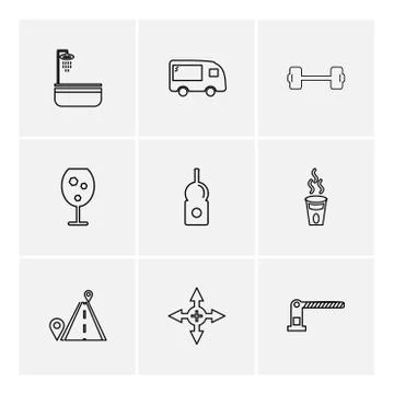 Multimedia , camera , user interface  , technology , summer , drink ,  food , Illustrazione stock