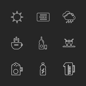 Multimedia , camera , user interface  , technology , summer , drink ,  food , Illustrazione stock