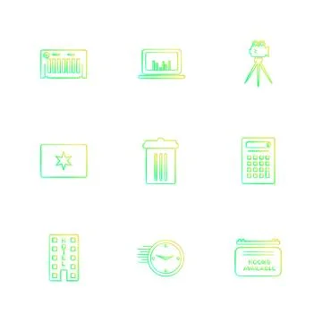 Multimedia , camera , user interface  , technology , summer , drink ,  food , Stock Illustration
