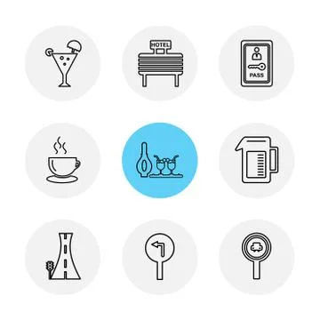 Multimedia , camera , user interface  , technology , summer , drink ,  food , Stock Illustration