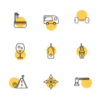 Multimedia , camera , user interface  , technology , summer , drink ,  food , Illustrazione stock