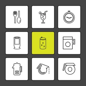 Multimedia , camera , user interface  , technology , summer , drink ,  food , Stock Illustration