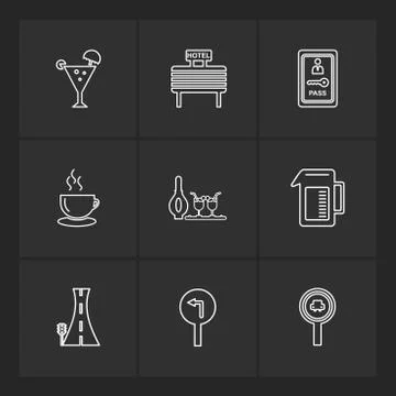 Multimedia , camera , user interface  , technology , summer , drink ,  food , Stock Illustration