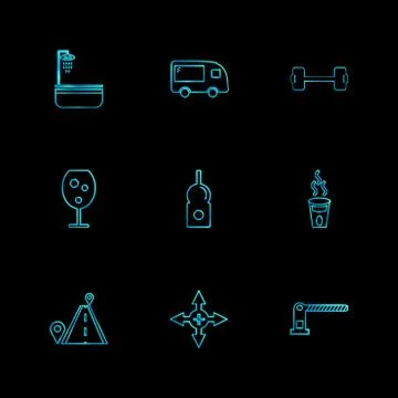 Multimedia , camera , user interface  , technology , summer , drink ,  food , Stock Illustration