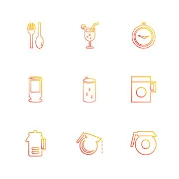 Multimedia , camera , user interface  , technology , summer , drink ,  food , Illustrazione stock