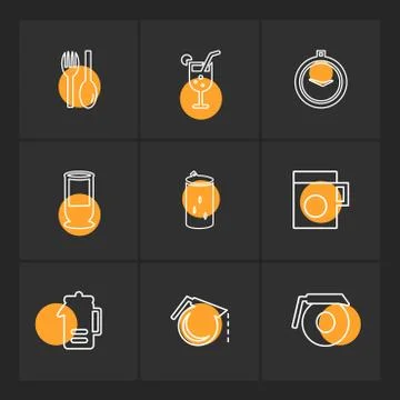 Multimedia , camera , user interface  , technology , summer , drink ,  food , Illustrazione stock