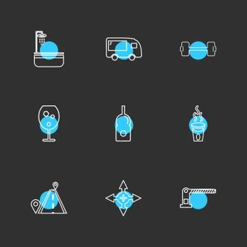 Multimedia , camera , user interface  , technology , summer , drink ,  food , Illustrazione stock