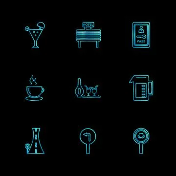 Multimedia , camera , user interface  , technology , summer , drink ,  food , Stock Illustration