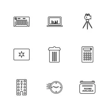 Multimedia , camera , user interface  , technology , summer , drink ,  food , Illustrazione stock