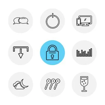 Multimedia , camera , user interface  , technology , summer , drink ,  food , Illustrazione stock