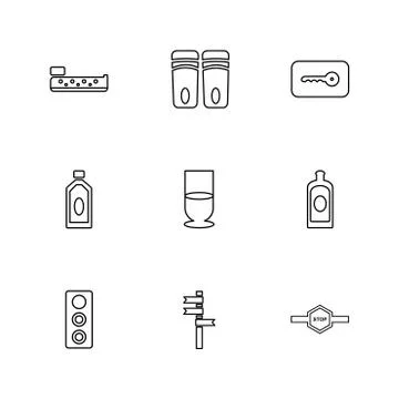 Multimedia , camera , user interface  , technology , summer , drink ,  food , Stock Illustration