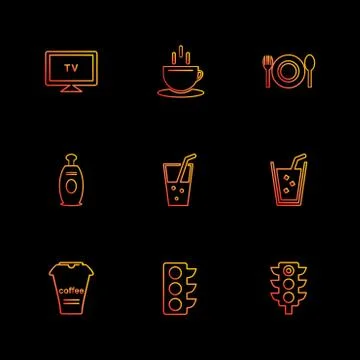 Multimedia , camera , user interface  , technology , summer , drink ,  food , Illustrazione stock