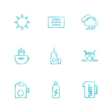 Multimedia , camera , user interface  , technology , summer , drink ,  food , Illustrazione stock