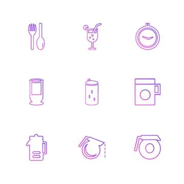 Multimedia , camera , user interface  , technology , summer , drink ,  food , Illustrazione stock