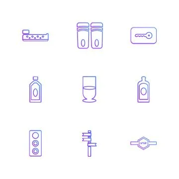 Multimedia , camera , user interface  , technology , summer , drink ,  food , Stock Illustration