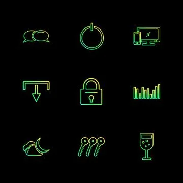 Multimedia , camera , user interface  , technology , summer , drink ,  food , Stock Illustration