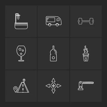 Multimedia , camera , user interface  , technology , summer , drink ,  food , Stock Illustration