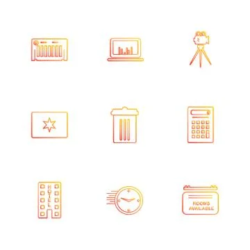 Multimedia , camera , user interface  , technology , summer , drink ,  food , Stock Illustration