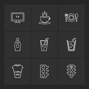 Multimedia , camera , user interface  , technology , summer , drink ,  food , イラスト素材