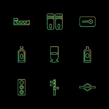 Multimedia , camera , user interface  , technology , summer , drink ,  food , Stock Illustration