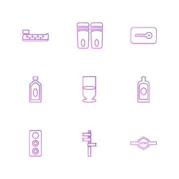 Multimedia , camera , user interface  , technology , summer , drink ,  food , Stock Illustration