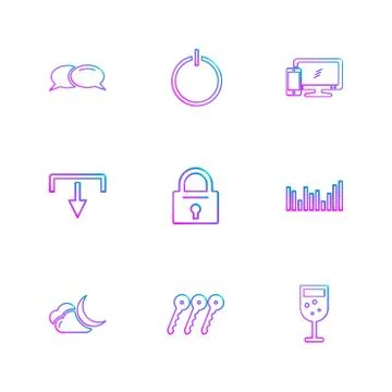 Multimedia , camera , user interface  , technology , summer , drink ,  food , Stock Illustration