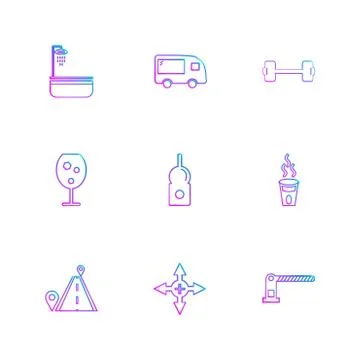 Multimedia , camera , user interface  , technology , summer , drink ,  food , Illustrazione stock