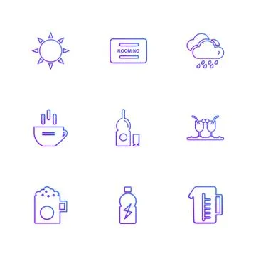 Multimedia , camera , user interface  , technology , summer , drink ,  food , Stock Illustration