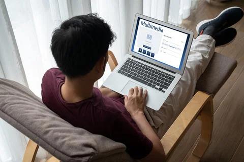 Multimedia cloud computing storage for uploading and store files online snugly Foto stock