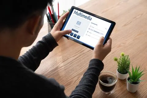 Multimedia cloud computing storage for uploading and store files online snugly 스톡 사진