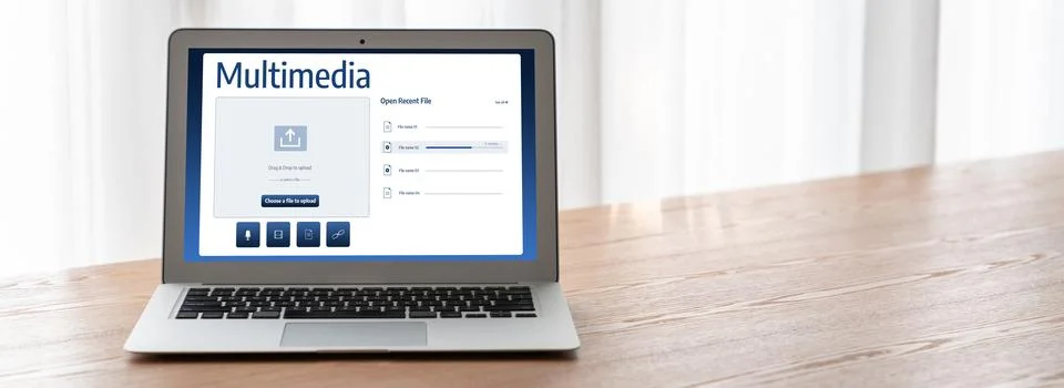 Multimedia cloud computing storage for uploading and store files online snugly Foto stock