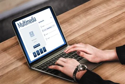 Multimedia cloud computing storage for uploading and store files online snugly Foto stock