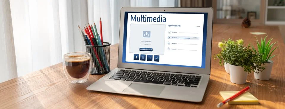 Multimedia cloud computing storage for uploading and store files online snugly Stock Photos