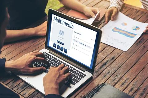 Multimedia cloud computing storage for uploading and store files online snugly Stock Photos