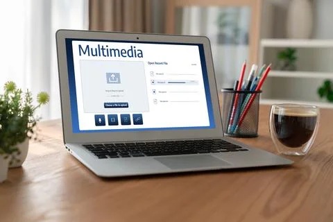 Multimedia cloud computing storage for uploading and store files online snugly Stock Photos