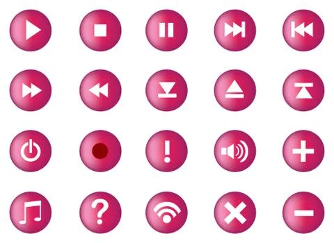 Multimedia Computer Icon Set 스톡 일러스트