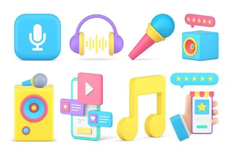 Multimedia content online store smartphone application music video technolo.. Illustrazione stock