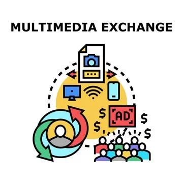 Multimedia content sharing and monetization strategy Stock Illustration