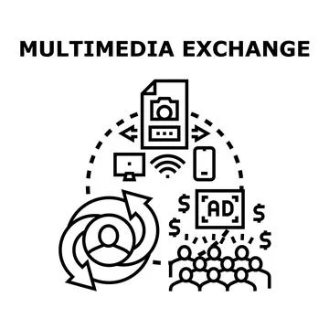 Multimedia content sharing and monetization strategy 스톡 일러스트