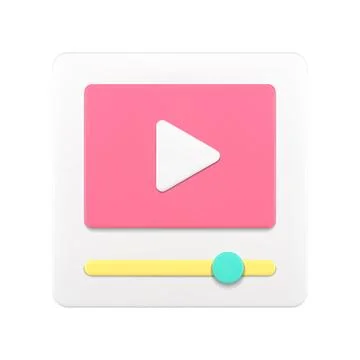 Multimedia content video play pink badge user interface internet channel br.. 스톡 일러스트