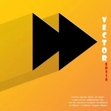 Multimedia control. Flat modern web button with long shadow and space for you Stock Illustration