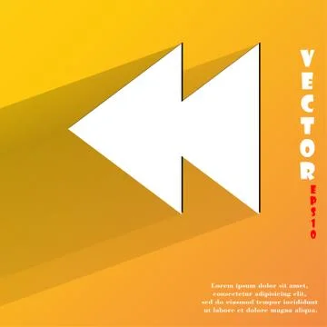 Multimedia control. Flat modern web button with long shadow and space for you 스톡 일러스트