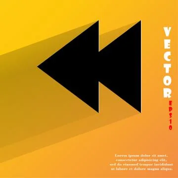 Multimedia control. Flat modern web button with long shadow and space for you 스톡 일러스트