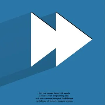 Multimedia control. Flat modern web button with long shadow and space for your t イラスト素材