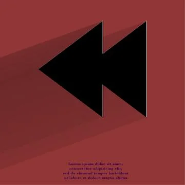 Multimedia control. Flat modern web button with long shadow and space for your t Illustrazione stock