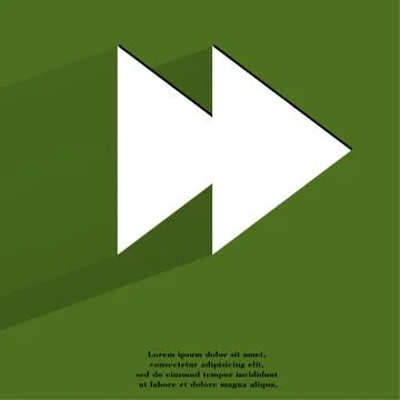 Multimedia control. Flat modern web button with long shadow and space for your t 스톡 일러스트